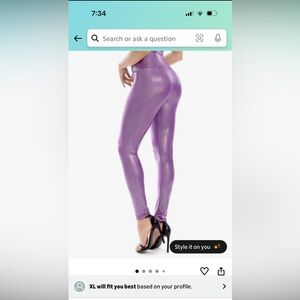 Tipsy Elves Metallic Lavender Leggings